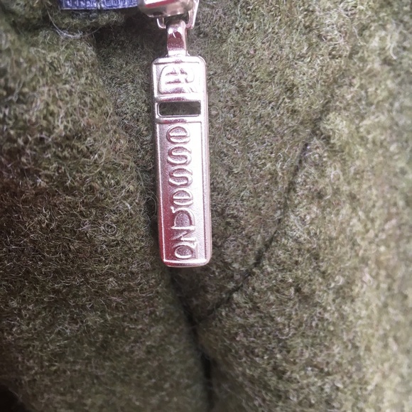 EUC Essence asymmetrical zip green wool jacket - Picture 7 of 8